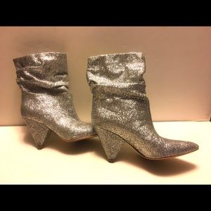 Silver glitter booties